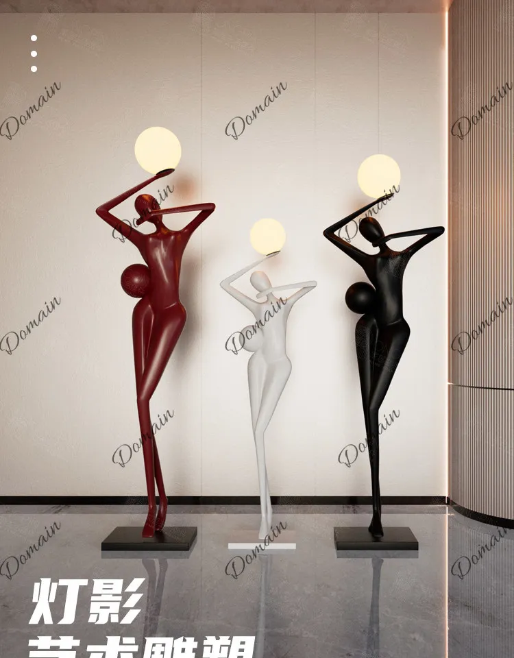 Abstract figure art floor-standing ornaments, Italian home living room floor lamp sculpture, light luxury niche decorative art