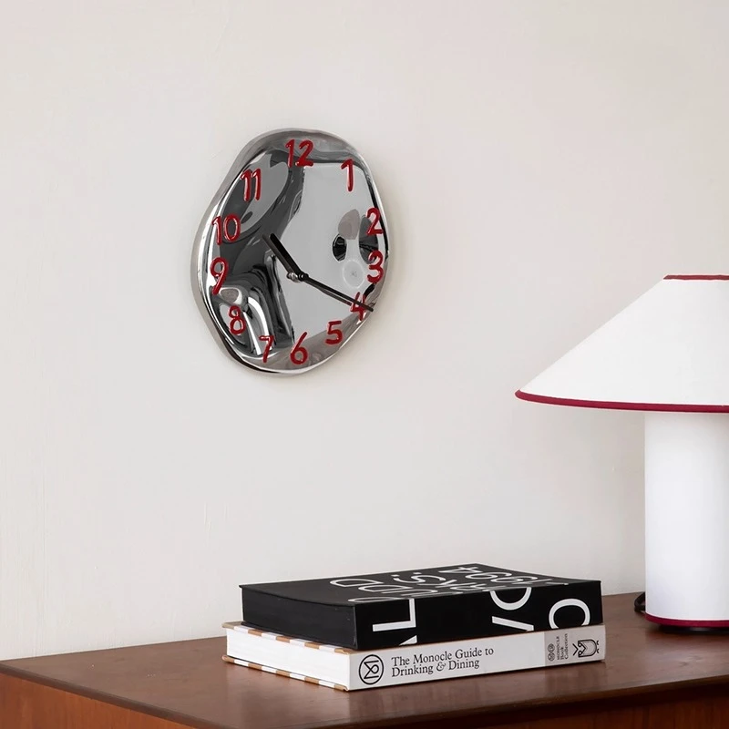 Electroplated Hanging Clock Bedroom Wall Clocks Living Rooms Suspend Watch Home Furnishings Ceramic Modern Silent Accessories