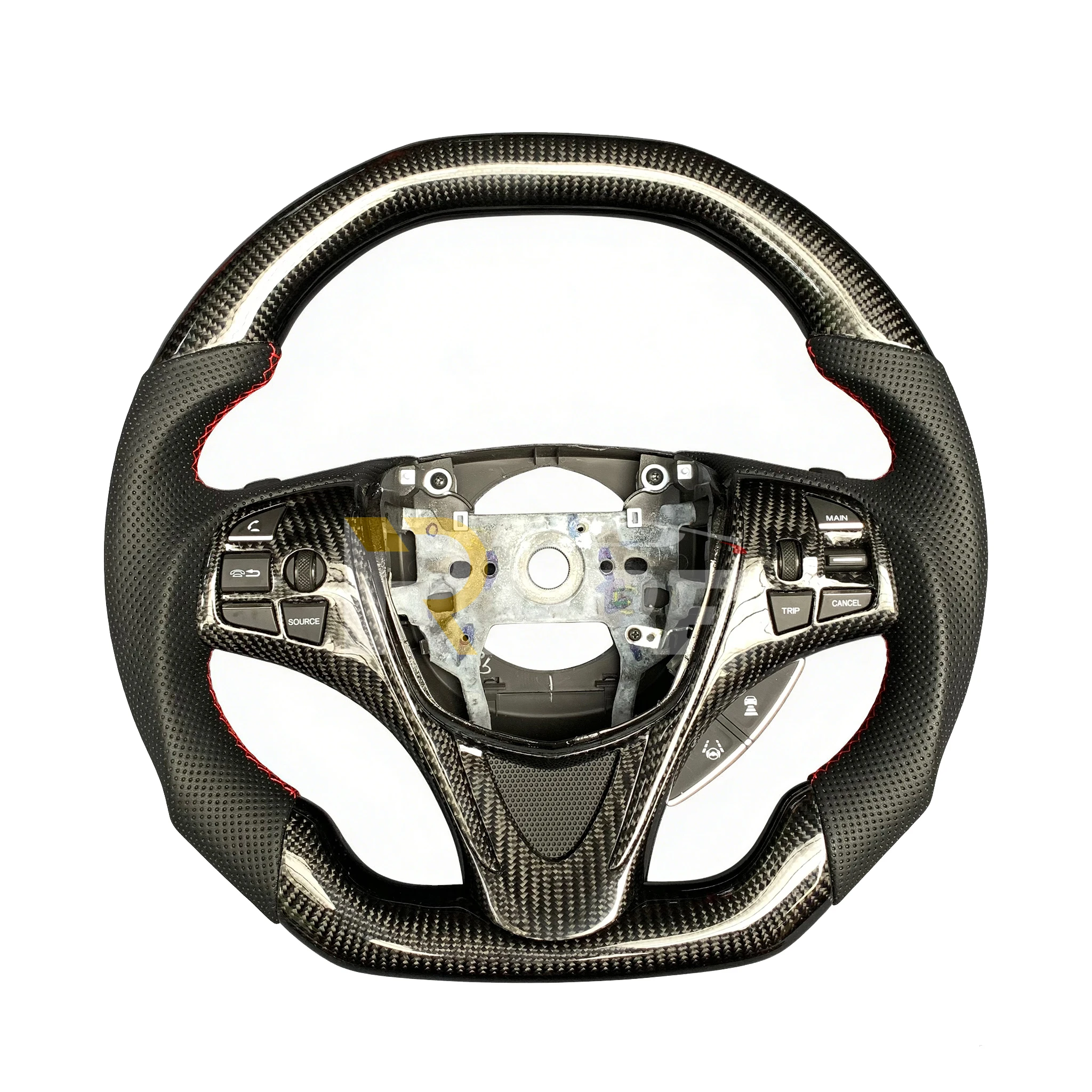 Real Carbon Fiber Leather Steering Wheel for Honda Acura TLX MDX 2015 2016 2017 2018 2019 2020 Without airbags