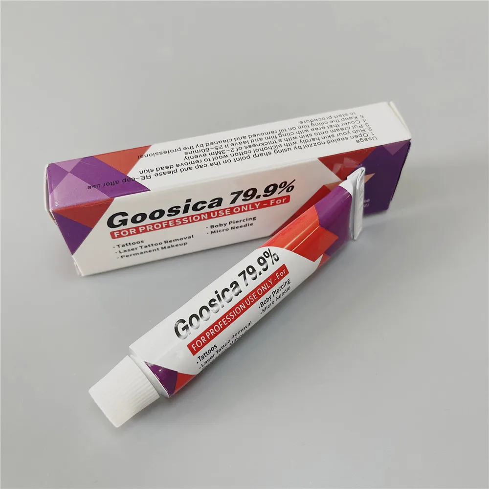 79.9% Goosica Before Tattoo Cream for Microblading Piercing Makeup Eyebrow Lips Body Skin Wholesale 10g