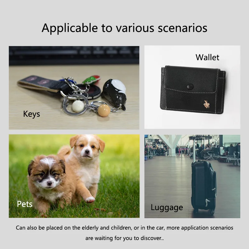 1Pcs Mini Portable Smart Pets Locator Bluetooth 5.0 Anti-Lost Location Tracker Collar for Cats Dogs Positioning Tracker Locating