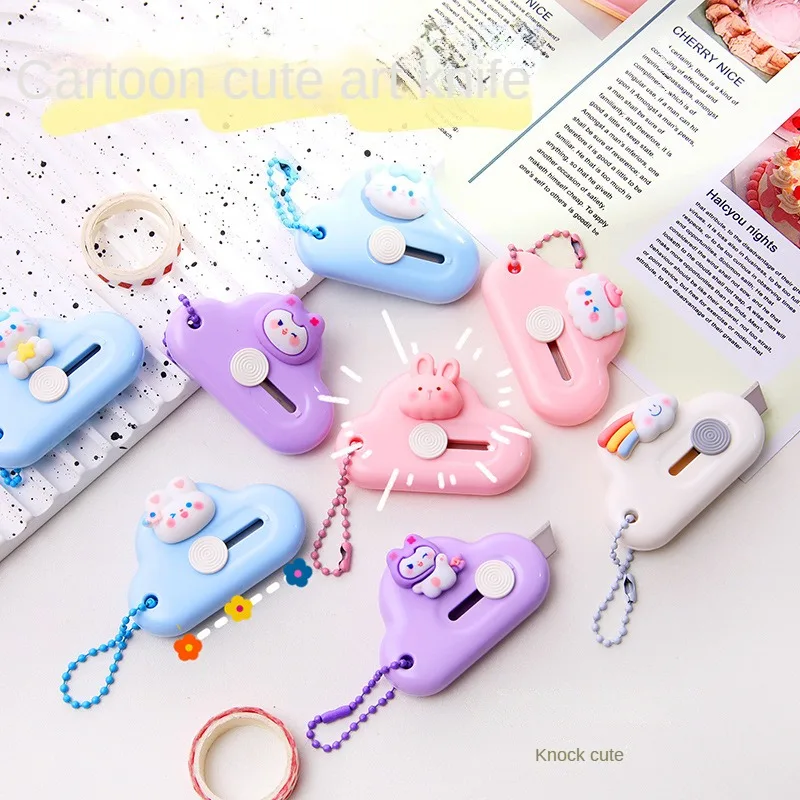 Kawaii Mini Pocket Cat Art Utility Knife Express Box Knife Paper Cutter Craft Wrapping Refillable Blade Stationery Big Sale