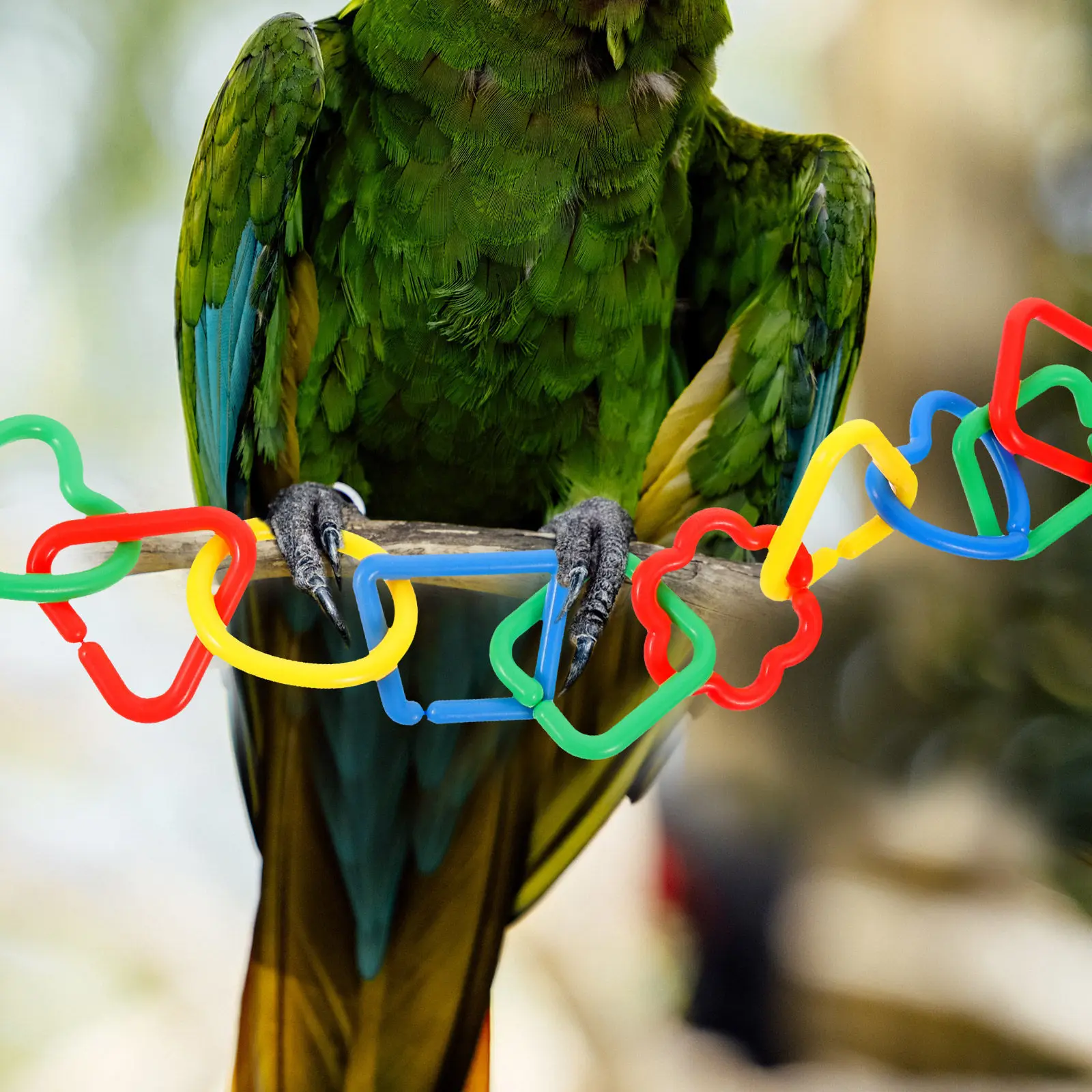 40Pcs Parrot Bite-Resisting Chain Links Multi-Functional Climbing Swing Ladder Cage Accessories for Birds Chewing Training