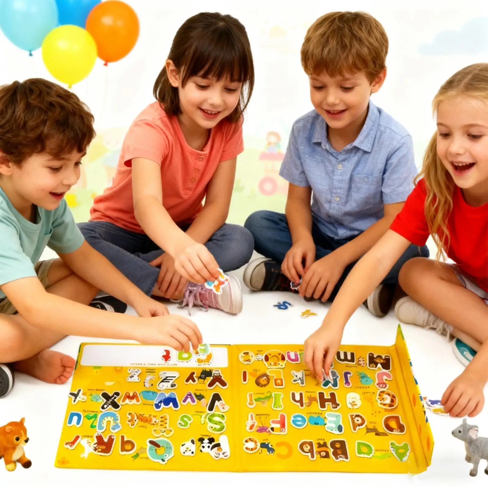 Letras del alfabeto magnético, juegos educativos de animales, imanes del alfabeto para nevera para niños de 3 años, niños y niñas, aula escolar en casa