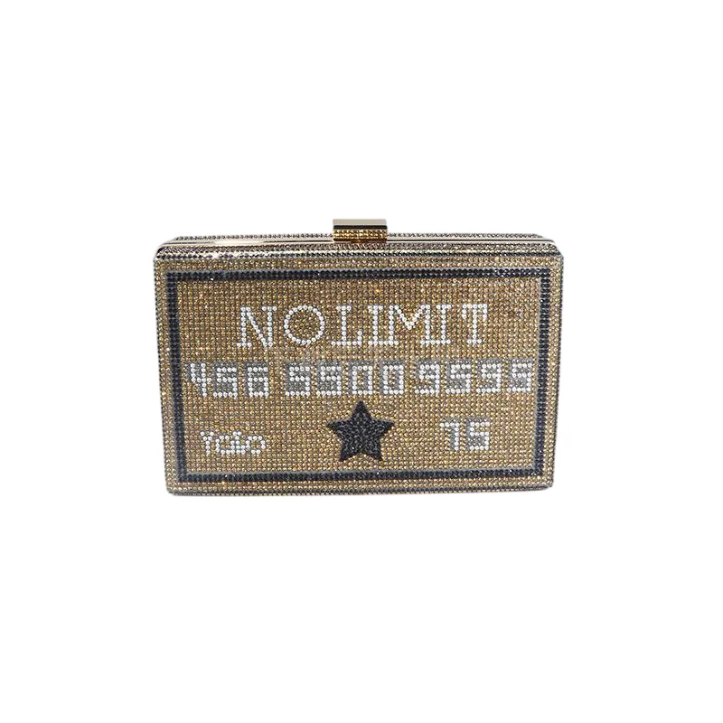 

Black Diamond Personalized Creative Credit Pattern Black Card Diamond Clutch Creative Credit Pattern Party Bag Rhinestone Purse