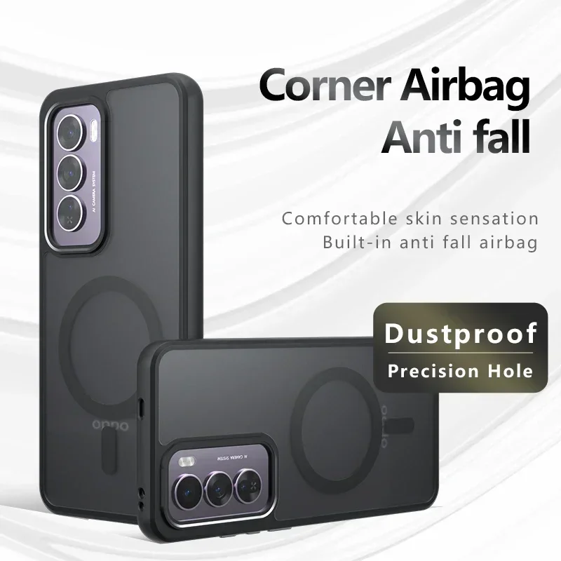 Für Oppo Reno 15 14 13 12 12F 11 11A F F27 F25 Pro Magnetische Drahtlose Lade Matte TPU Fall Nicht vergilbung Abdeckung Shell