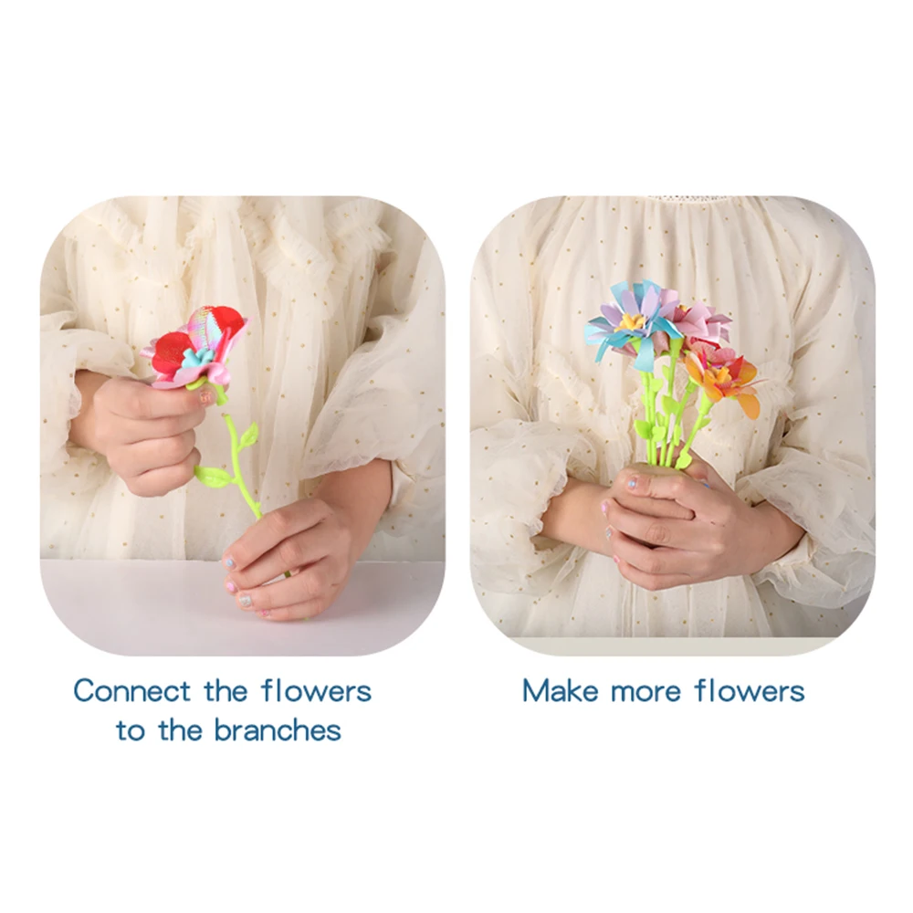 Buquês de flores brinquedos artesanais diy kits de artesanato brinquedos máquina de gravação brinquedos pai criança quebra-cabeça interativo brinquedos natal meninas presentes
