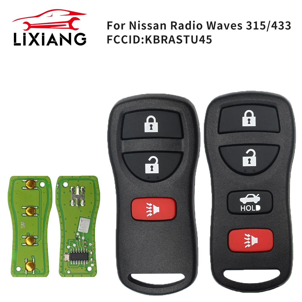 

LIXIANG 315/433MHZ 3/4 Buttons Car Entry Remote Key For Infiniti/Nissan Frontier Murano Armada Pathfinder 2002-2008 KBRASTU15