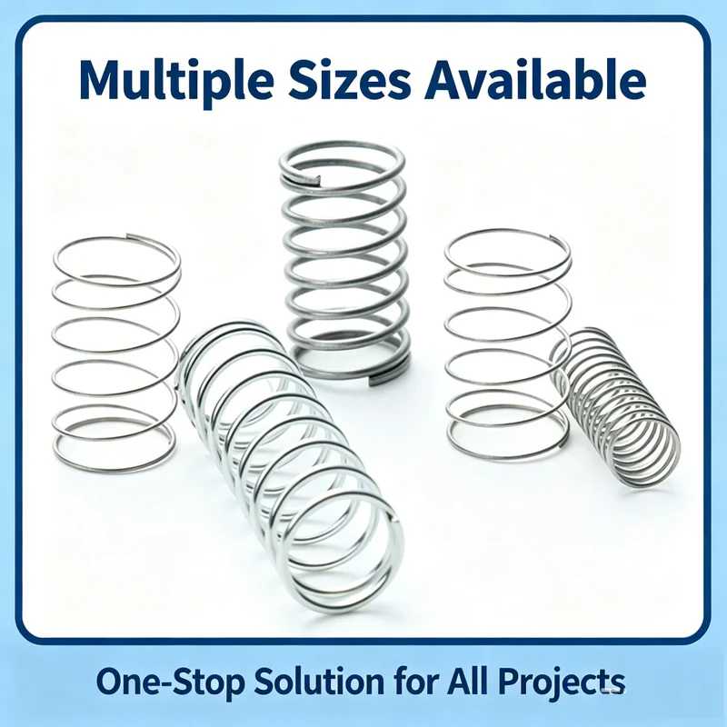 3Pcs Wire Diameter 1mm SUS304 Stainless Steel Large Diameter Compression Spring OD=25mm~40mm Free Length 30mm ~ 150mm