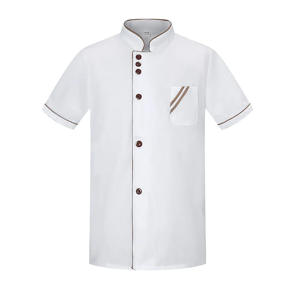 

New White Chef Uniform Short Long Sleeve Breathable Chef Clothes Unisex Overalls Kitchen