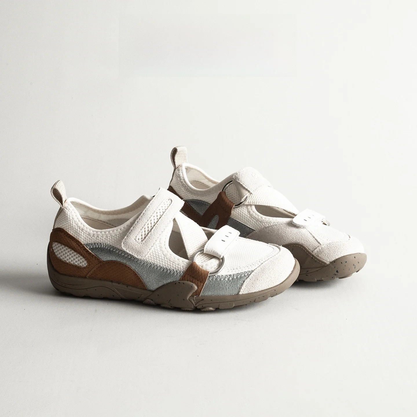 

Leather Ballet Deux Shoes Women's Summer Mesh Breathable Thick Bottom Casual Shoes Versatile Lightweight Sports Shoes