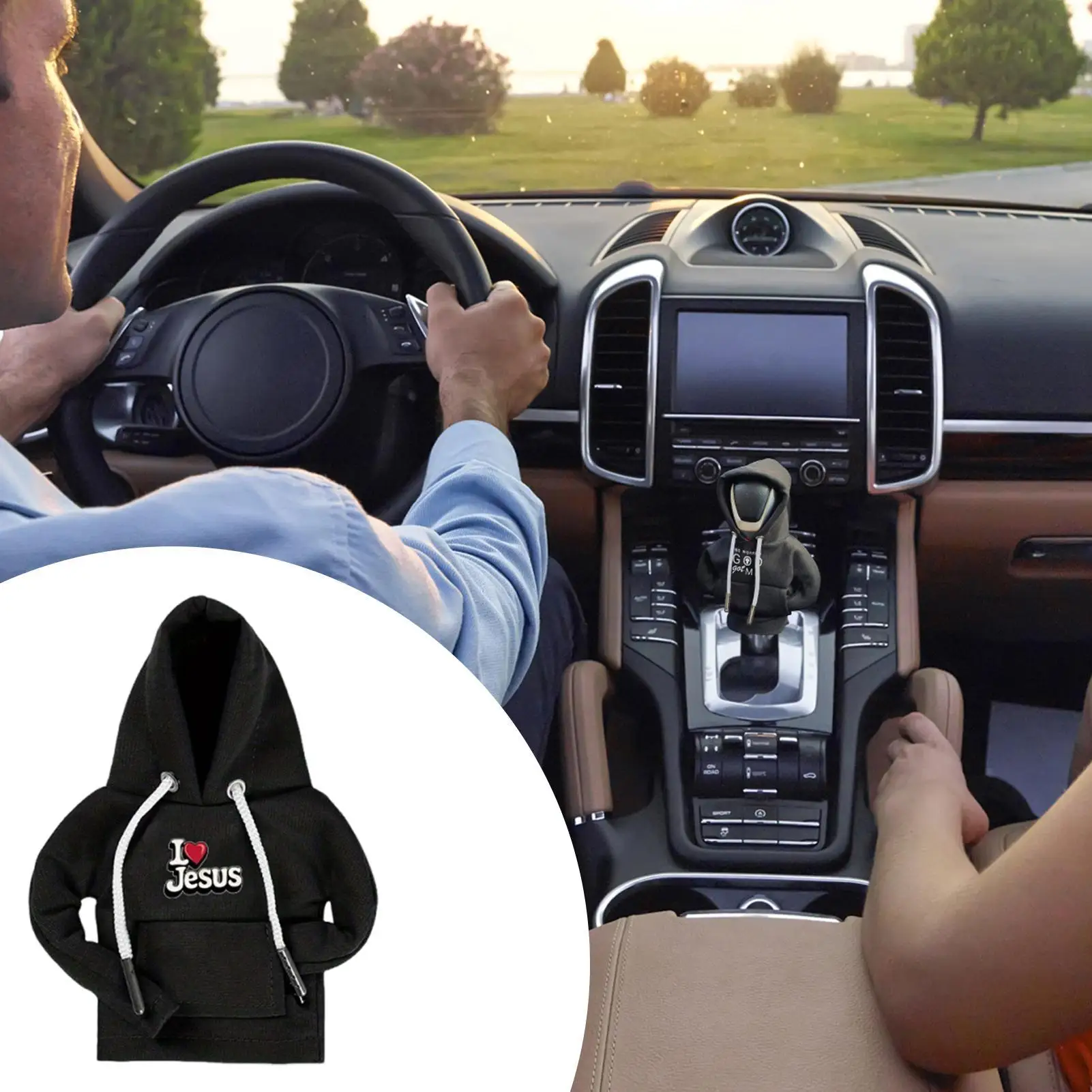 

Shift Knob Cover Hoodie Shape Elastic Soft Decor Mini Hoodie Gear Shift Cover For Women Men Driver Adults Halloween Vehicle