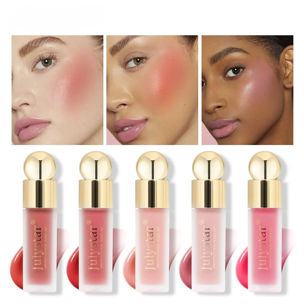 Vloeibare Blush Stick Met Kussen Natuurlijke Vloeibare Contouren Voor Face Blusher Pigment Blijvende Wangtint Crème Blush Make-Up