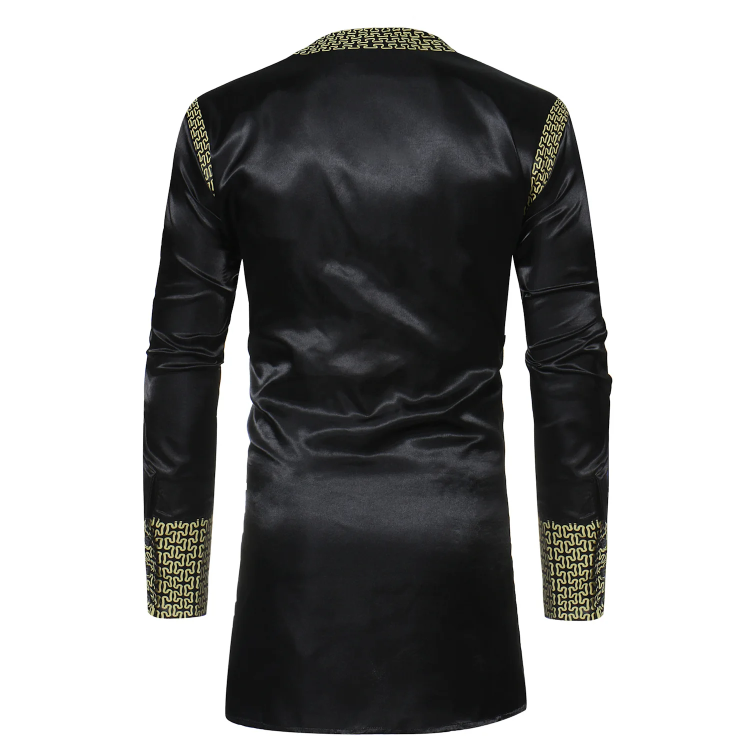 Abaya-Robe de Luxe Décontractée pour Homme Musulman, Vêtement Islamique, Arabe, Imprimé Ethnique, Col Montant, Jeune, Chemise Mi-Longue, Manteau, 2023