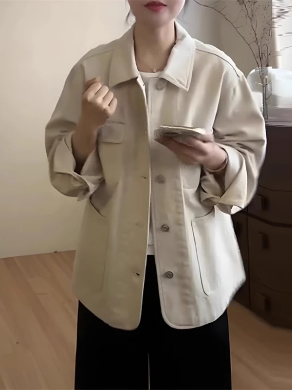 

Повседневная свободная рабочая одежда, куртка с воротником-стойкой и одной пуговицей, осенняя новинка, женская верхняя одежда Faion, пальто