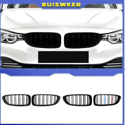 Car Front Bumper Grille Racing Grill For BMW 4 Series F32 F33 F36 M3 F80 M4 F82 12-18 Dual-Slat Glossy Black Accessories