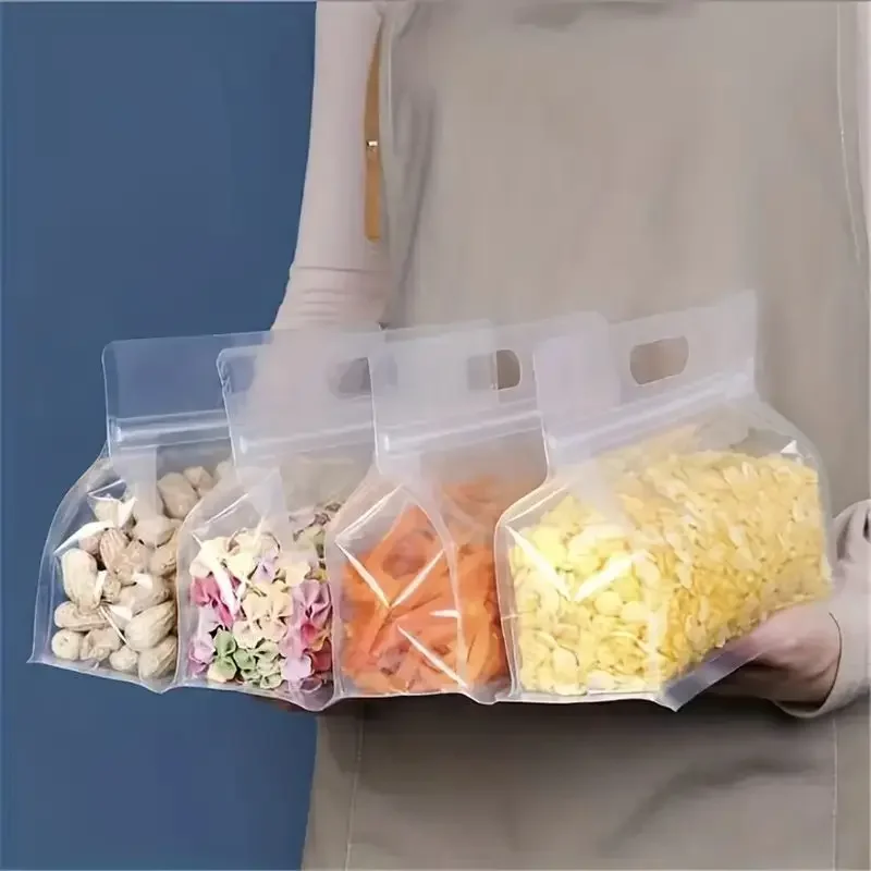 5pcs Reusable Leakproof Food Storage Bags For Nut Grain Vegetable Fruit And Snack Kitchen Organizer Storage Containers