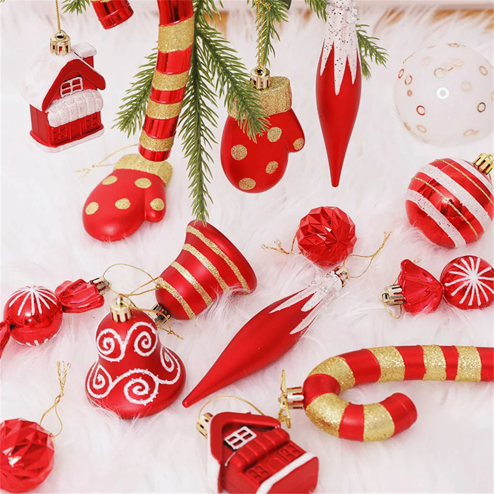 4/6/16Pcs Christmas Ball Ornaments Candy Cane Ornaments Peppermint Lollipop Hanging Ornaments Christmas Holiday Party Supplies