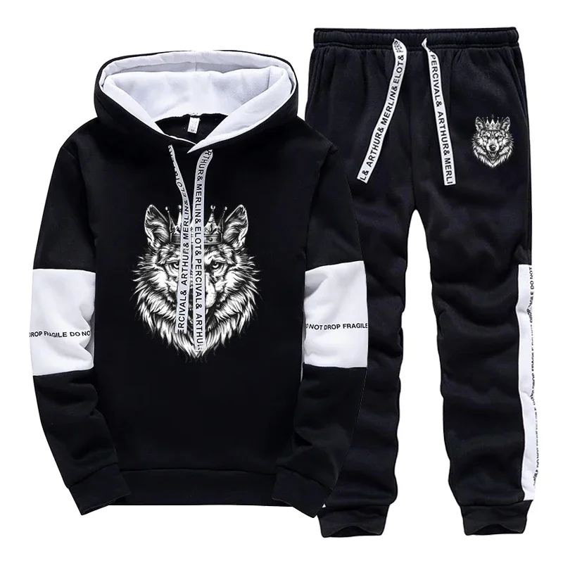 

Autumn Winter Mens Tracksuit Print Casual Sweatshirts Outdoors Sports Jogging Mens Clothing Trend Single Piece Hoodie Pants 2025