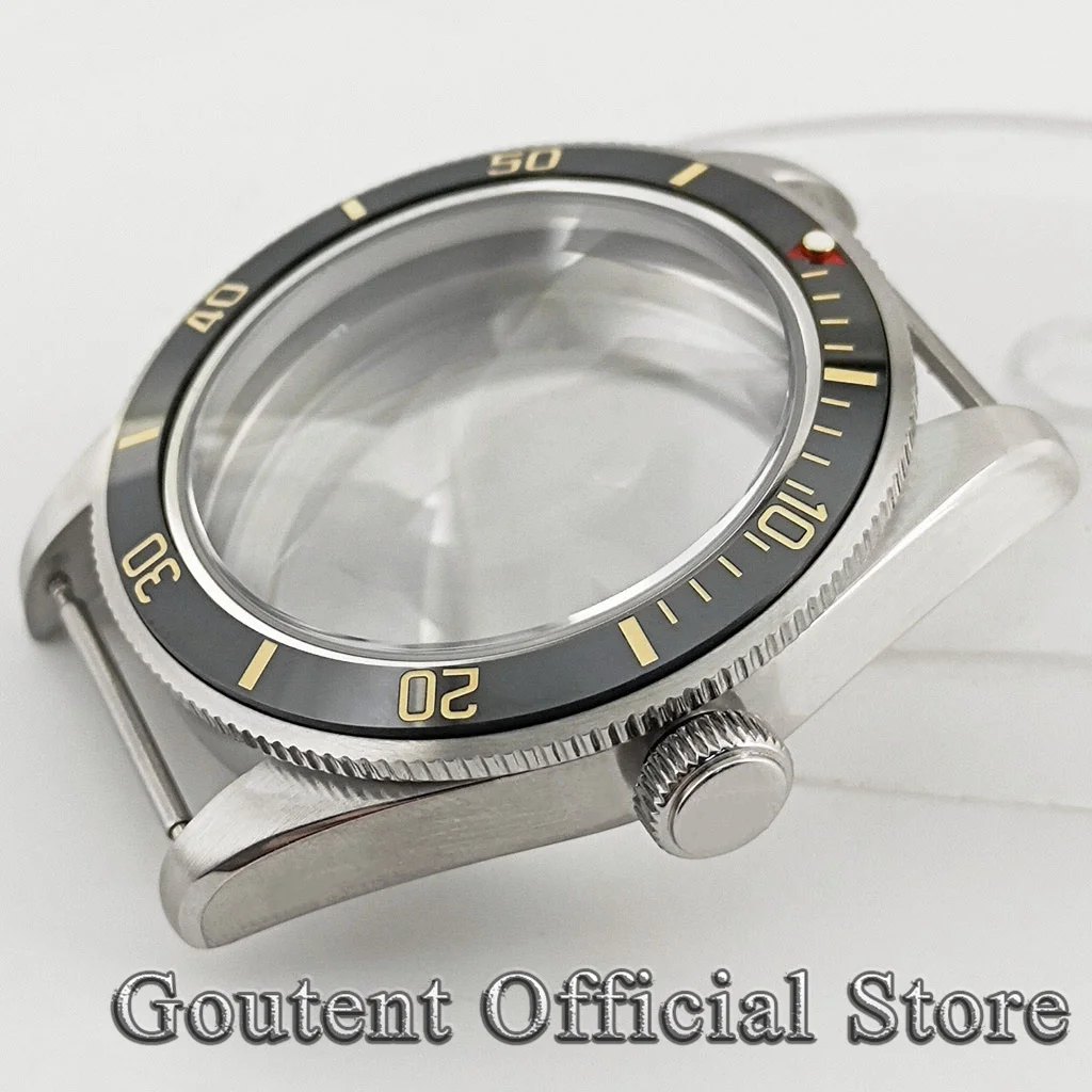 Goutent 39mm Watch Case Dome Sapphire Glass Fit NH34 NH35 NH36 ETA 2824 PT5000 Movement Transparent Glass Bottom Covert