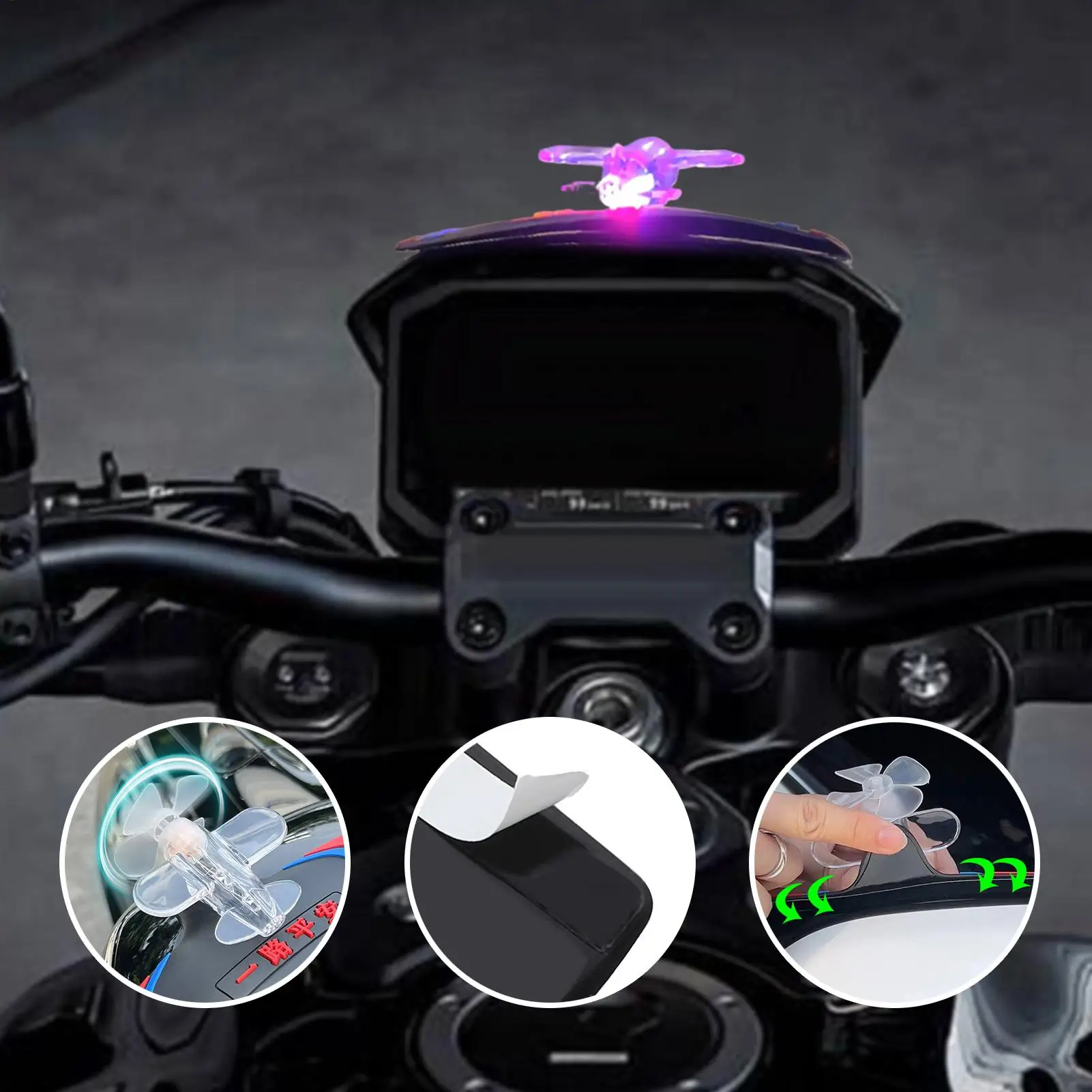 

Car Decorations Exterior Wind-Powered LED Airplane Auto Decoration Exterior Rearview Mirror Decor For Car Owners Drivers Women