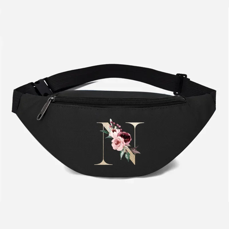 Gold Letter Print Chest Bag for Women Travel Female Half Moon Belt Bag Ladies Daily Street Fanny Packs Crossbody Bags for Women