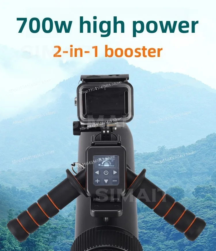 700W High Power 2-in-1 Handheld Underwater Propeller Thruster, Portable Water Scooter for Snorkeling Diving Paddle Board