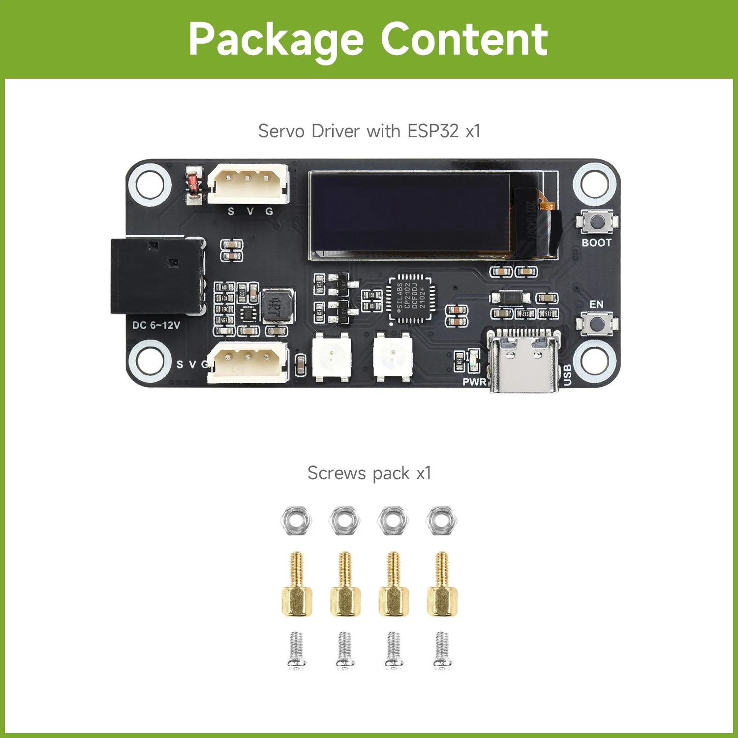 Waveshare ESP32 Servo Driver Expansion Board, Built-In WiFi and Bluetooth, Dedicated Driver Board Designed For Serial Bus Servos