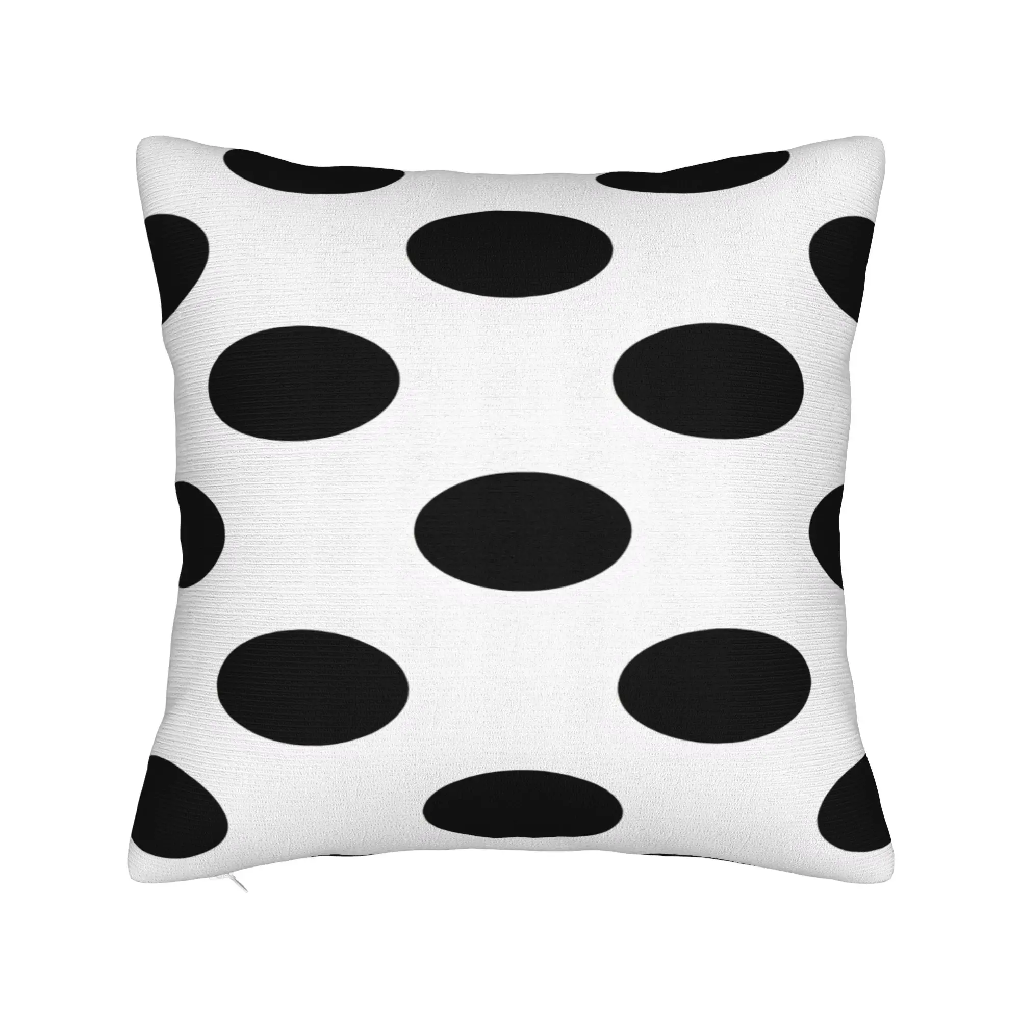 Black & White Polka Dot Pattern Pillow Case  Print Pillow Cover For Living Room Chair Funny Pillowcases