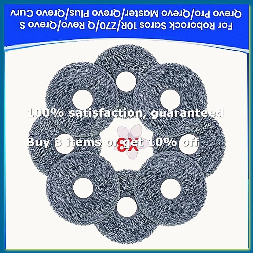 Microfiber Mop Pads For Saros 10R Z70 Q Qrevo S Pro Master Plus Curv Parts