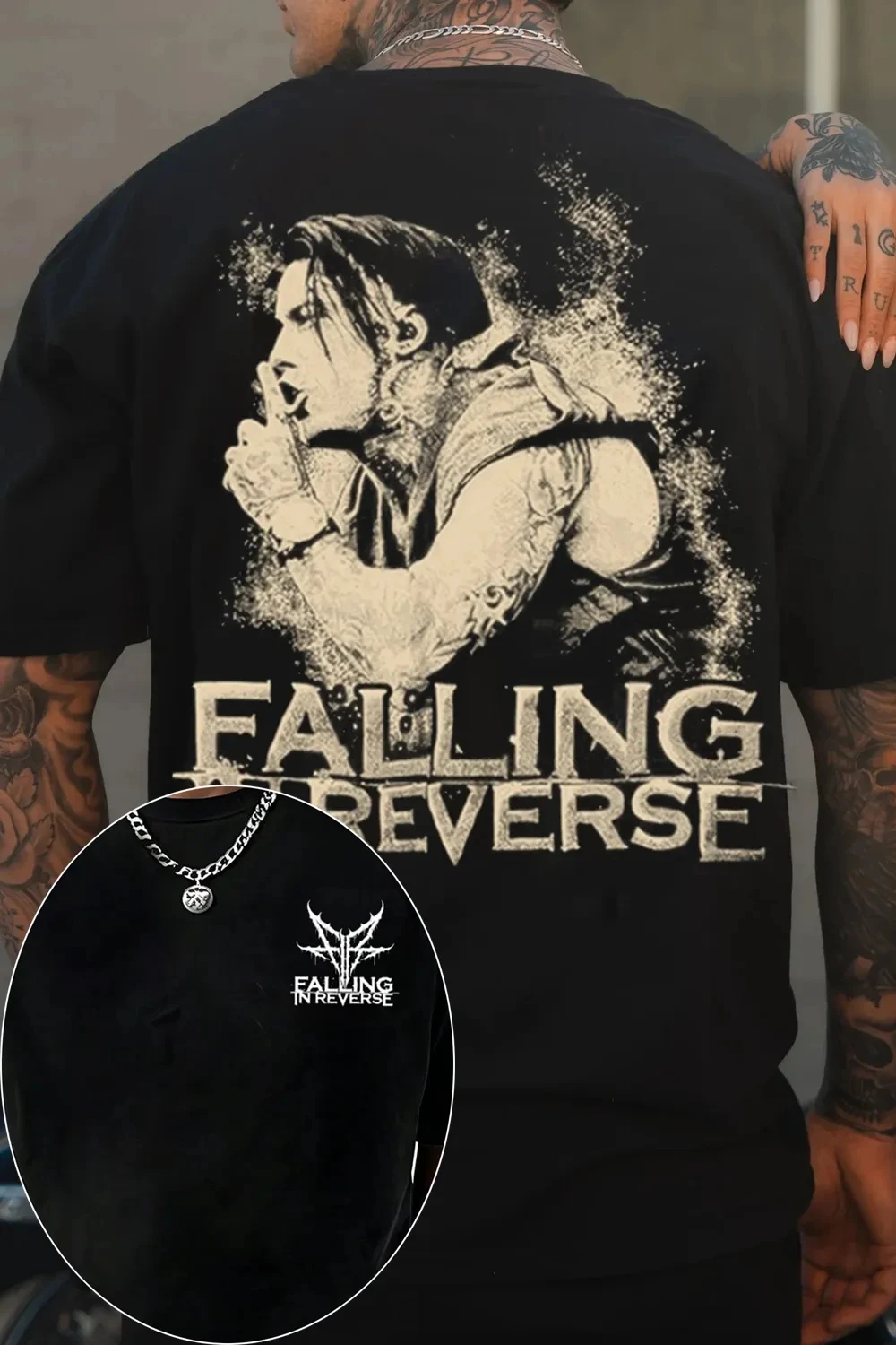 2026 Falling in Reverse Band TShirt Mens Womens Cotton Tees Summer Casual Short Sleeve Round Neck Clothing Loose Trend