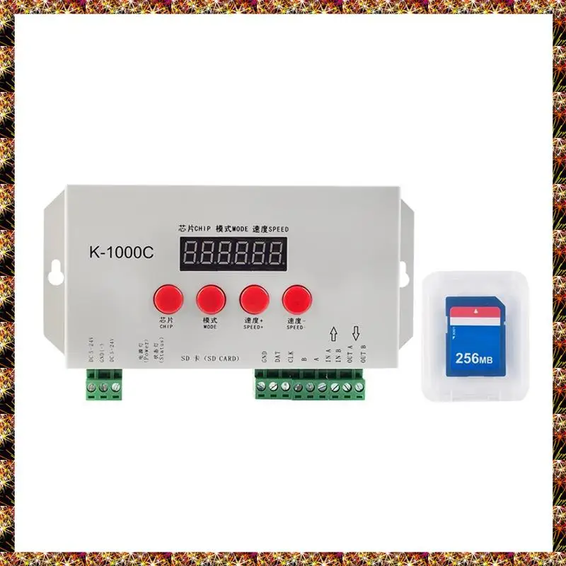 Контроллер SD-карты BTCL K1000C Контроллер RGB WS2801 WS2811 WS2812B LPD6803 Светодиодный контроллер программы 2048 пикселей DC5-24V Легко устанавливается