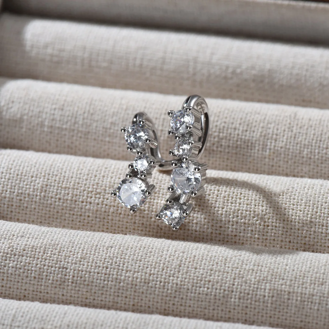 

Модные уникальные дизайнерские серьги с медным покрытием и платиновым цирконием, манжеты для ушей, женские нежные ювелирные изделия, аксессуары для вечеринок, тренд