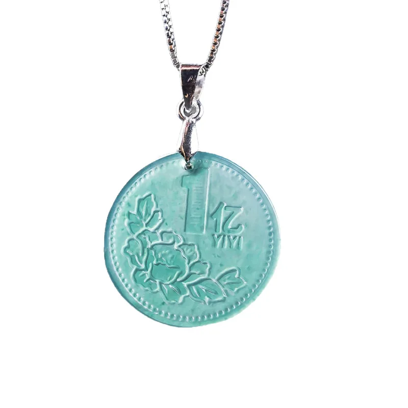 Original natural for men women, fashionable pendant with inlay, blue water ice type jewelry and jade item 5