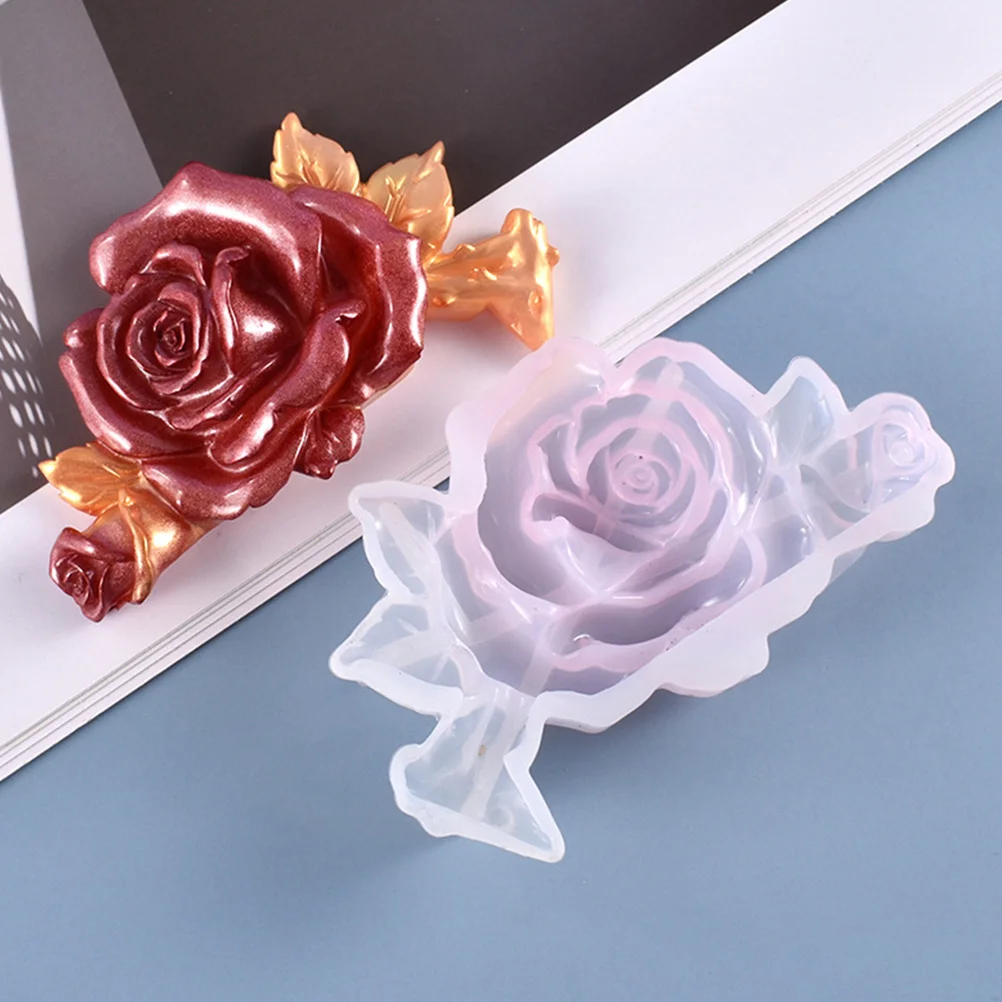 1 قطعة قالب السيليكون الوردي لتقوم بها بنفسك قالب راتنجات الايبوكسي صينية الصب الإبداعية للحلي زهرة الورد الزخرفية قالب ذاتي الصنع