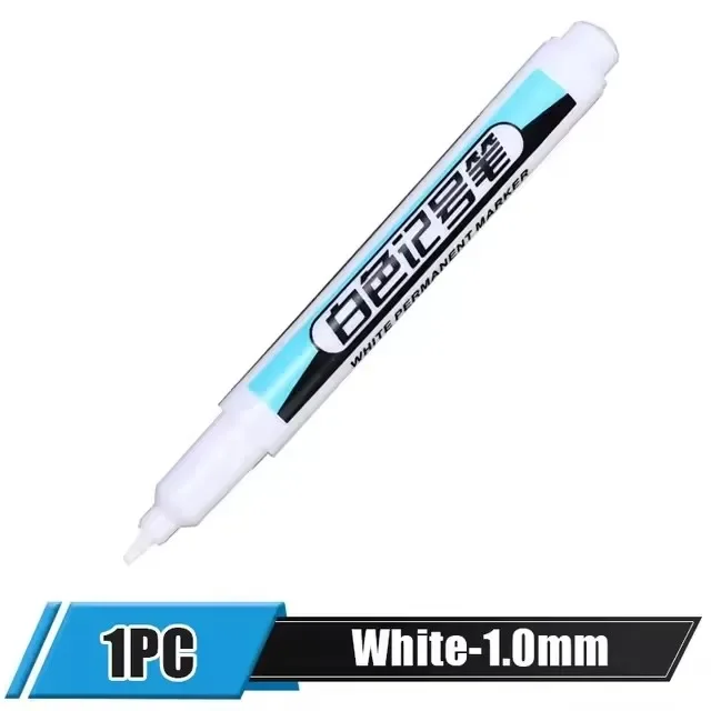 0,7/1,0/2,5 mm weiße Permanentmarker, Farbstifte für Holz, Stein, Kunststoff, Glas, Metall, Leinwand, Keramik, Kunstbedarf