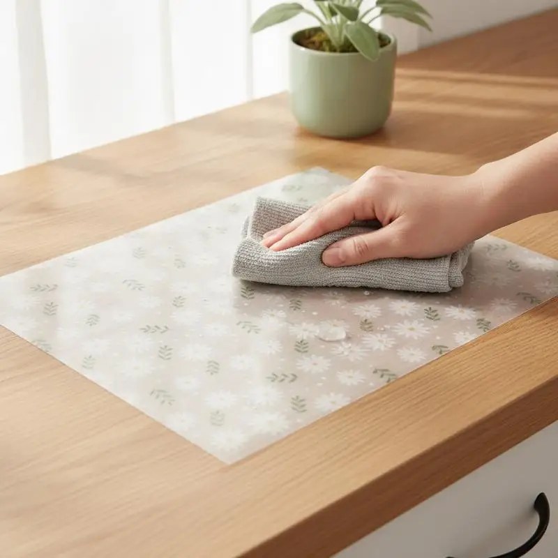 4Pcs Kitchen Cabinet Liners EVA Shelf Drawer Mat Non-Adhesive Waterproof Anti-Slip Anti-Dust Fridge Table Mat For Home Use