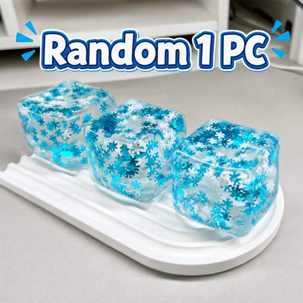 Ice Cube Shape Stress Relief Slow Rise Anti-stress Fidget Squeeze Pass The Time Non-Bounce Sensory Squishy Decompression Gift