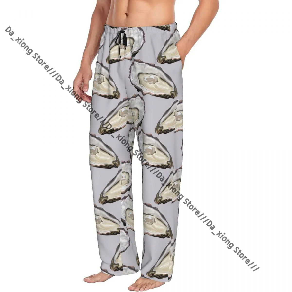 

Мужские повседневные пижамы, длинные брюки, свободный эластичный пояс, вкусные устрицы, уютная одежда для сна, домашние брюки для отдыха