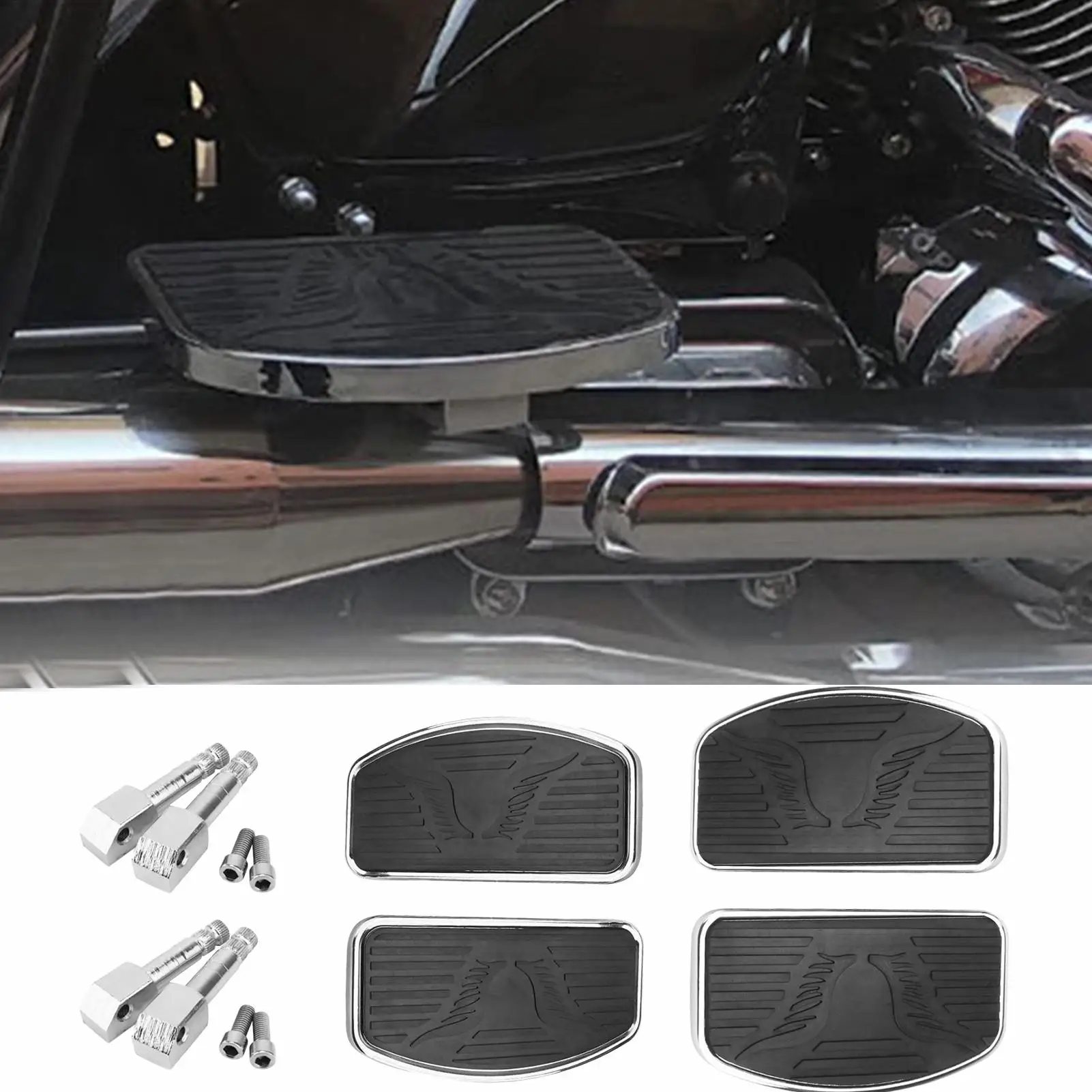 

Foot Pegs For Motorcycles Scooter Front Floorboard Matte Non-Slip Motorcycle Foot Rest For Dirt Highway Travel Outdoors