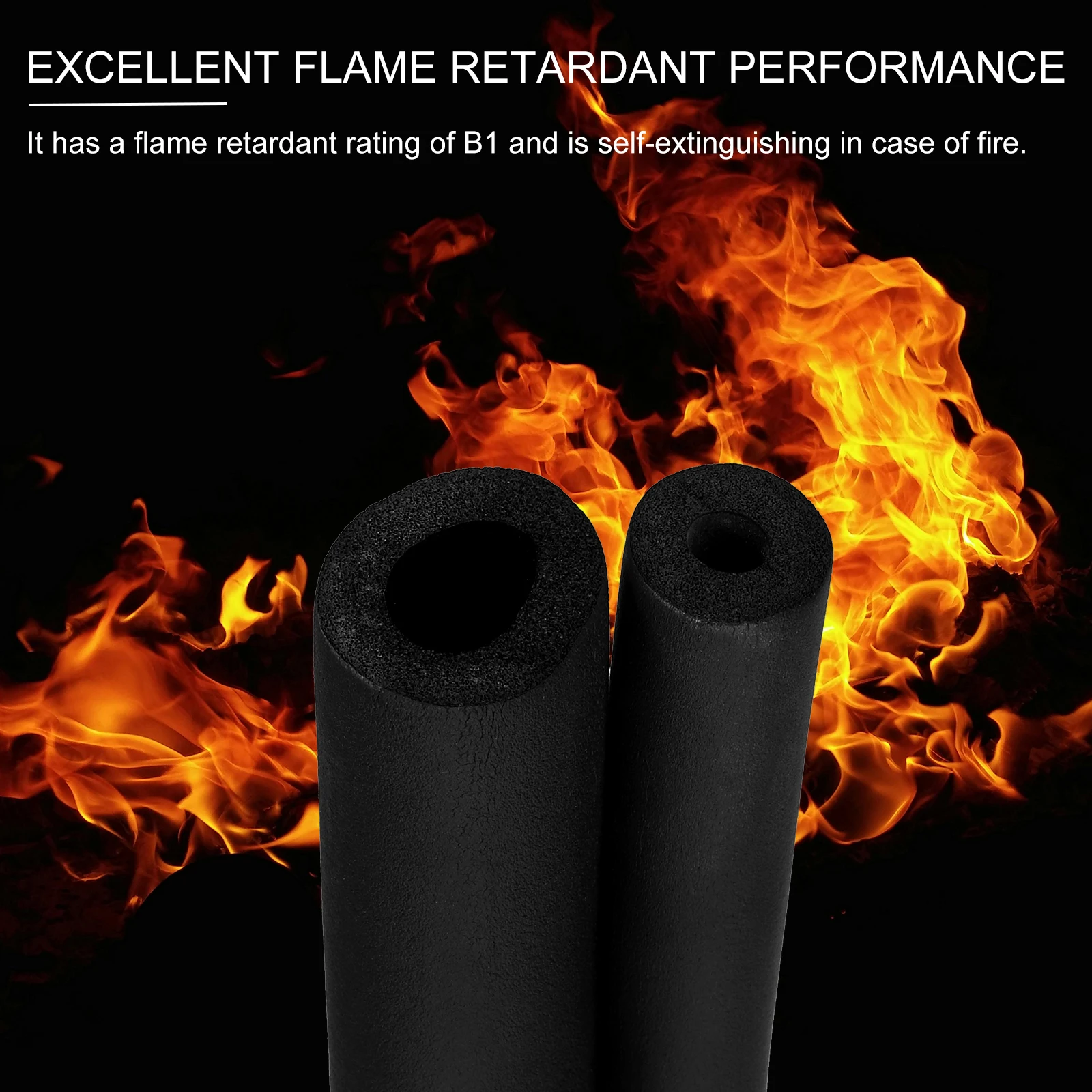 1Pcs 2m Pipe Insulation Foam Tube Pipe Cover Wrap Roll Bar Padding Tubing for Handle Grip HVAC Outdoor Air Conditioner Units