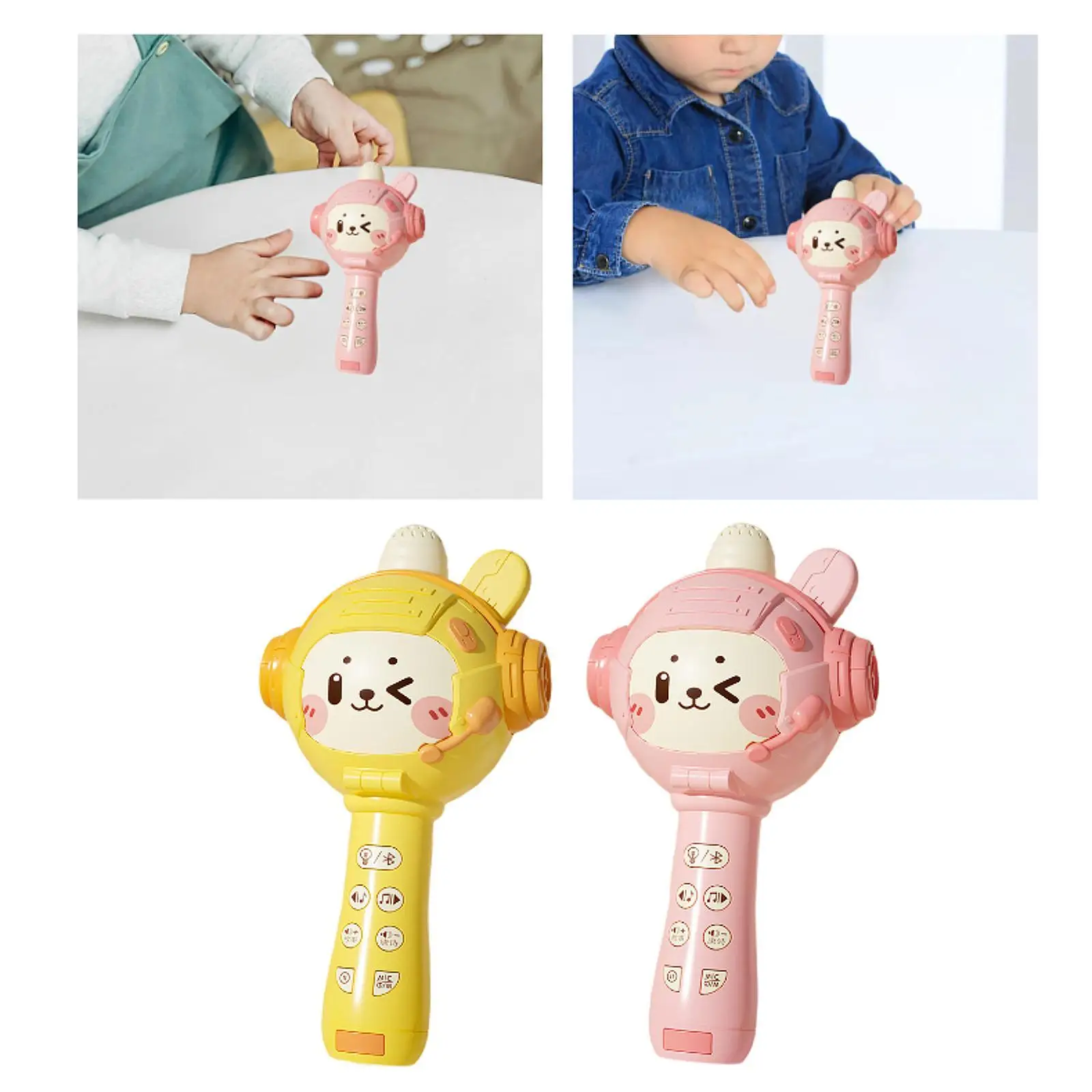 Singing Microphone Cute Wireless Bluetooth Musical Toy Portable Wireless Machine for KTV Adults Birthday 3+ Year Old Girls Boys