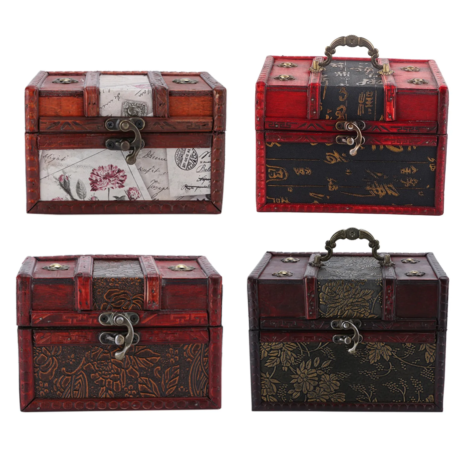 Vintage Jewelry Box Organizer Wooden Retro European Style Antique Trinkets Sundries Box Jewelry Storage Case Mother's Day Gift