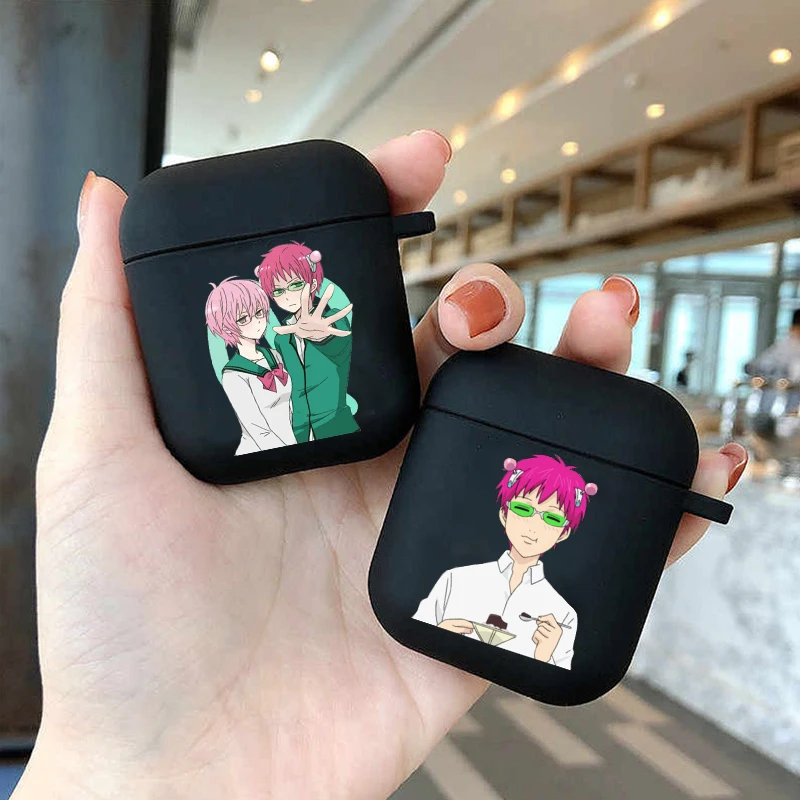 

Anime the disastrous life of saiki k Soft silicone TPU Case For AirPods Pro 1 2 3 4 Black Wireless Bluetooth Earphone Box Cover