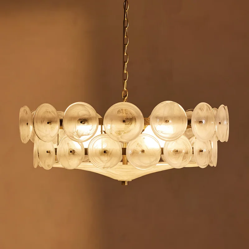 French Luxury Designer Colored Glass Pendant Light Retro Style Chandelier Villa Dining Room Living Room Bedroom Lighting Fixture