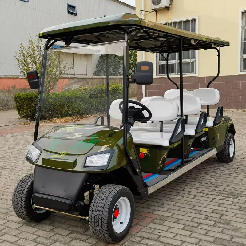 6 Seat Small Electric Four-Wheeled Golf Cart with 48V Motor & 100ah/120ah Battery CE Certified 70-90km Range LXM