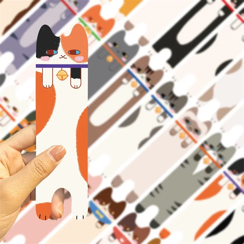 10/30pcs Cartoon Simple Cat Head Bookmark for Pages Books Readers Handheld Creative Materials Stationery Supplies