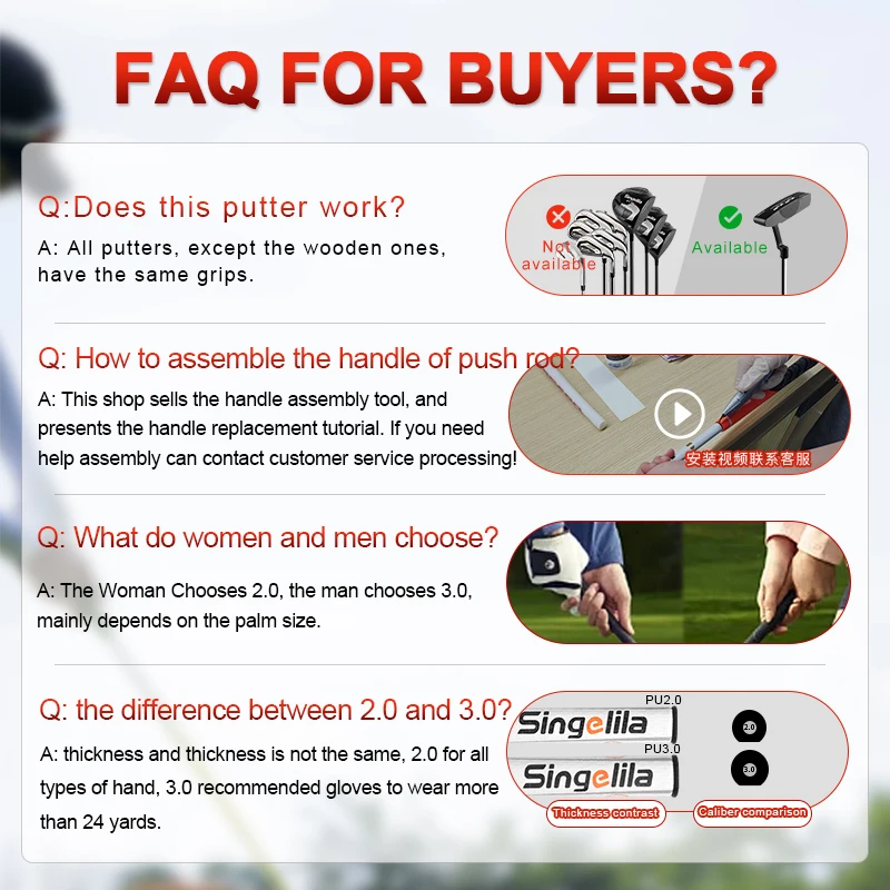 Golf putter Super Drive Grip 2.0 3.0 Super Light PGA Grip PU handle cover for men and women