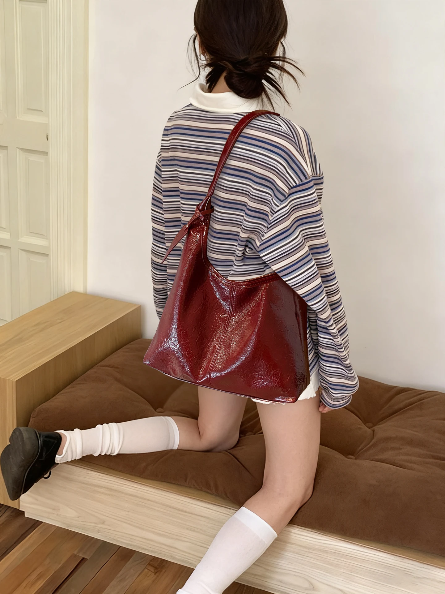 borsa-tote-in-pelle-cerata-rossa-all'olio-borsa-a-tracolla-da-donna-grande-capaci-borsa-da-pendolarismo-casual-autunno-inverno-manico-morbido-poliestere