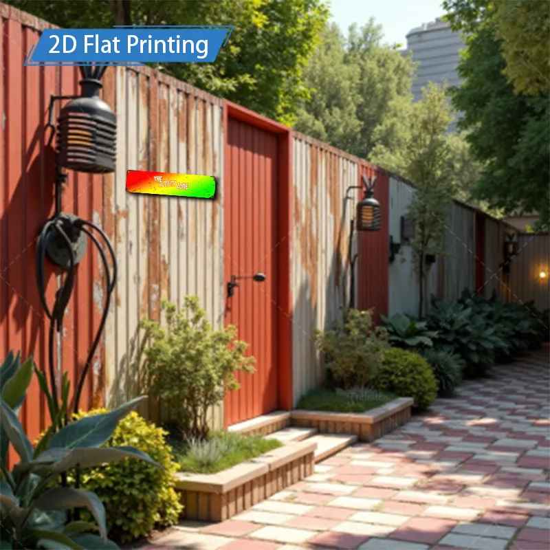 قطعة واحدة من لافتة معدنية، مقاس 4 × 16 بوصة "علامة باب الحظيرة الريفية: "منطقة النشاط" - فن الطباعة المسطحة النابضة بالحياة ثنائية الأبعاد" #5